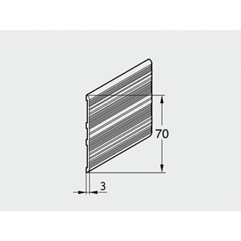 Фото Торцевая планка алюминиевая для террасной доски 3х70 мм, серебристая (024), 2 м Террасная доска 2