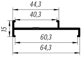 400-09 Соединитель рам,60x40 комплан. бел.(6,0 м)